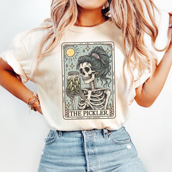 Funny Pickle Shirt, Pickle Lover Tarot Card T-shirt, Pickles Tee Gift 99 - Picture 1 of 5